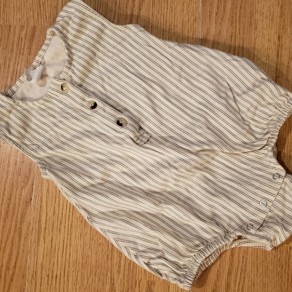 KQ organic cotton striped bubble romper baby boy or girl